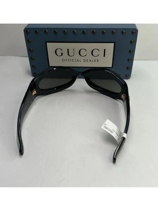 New Authentic GUCCI GG1247s 001 Black/Gold Oval sunglasses main image 4